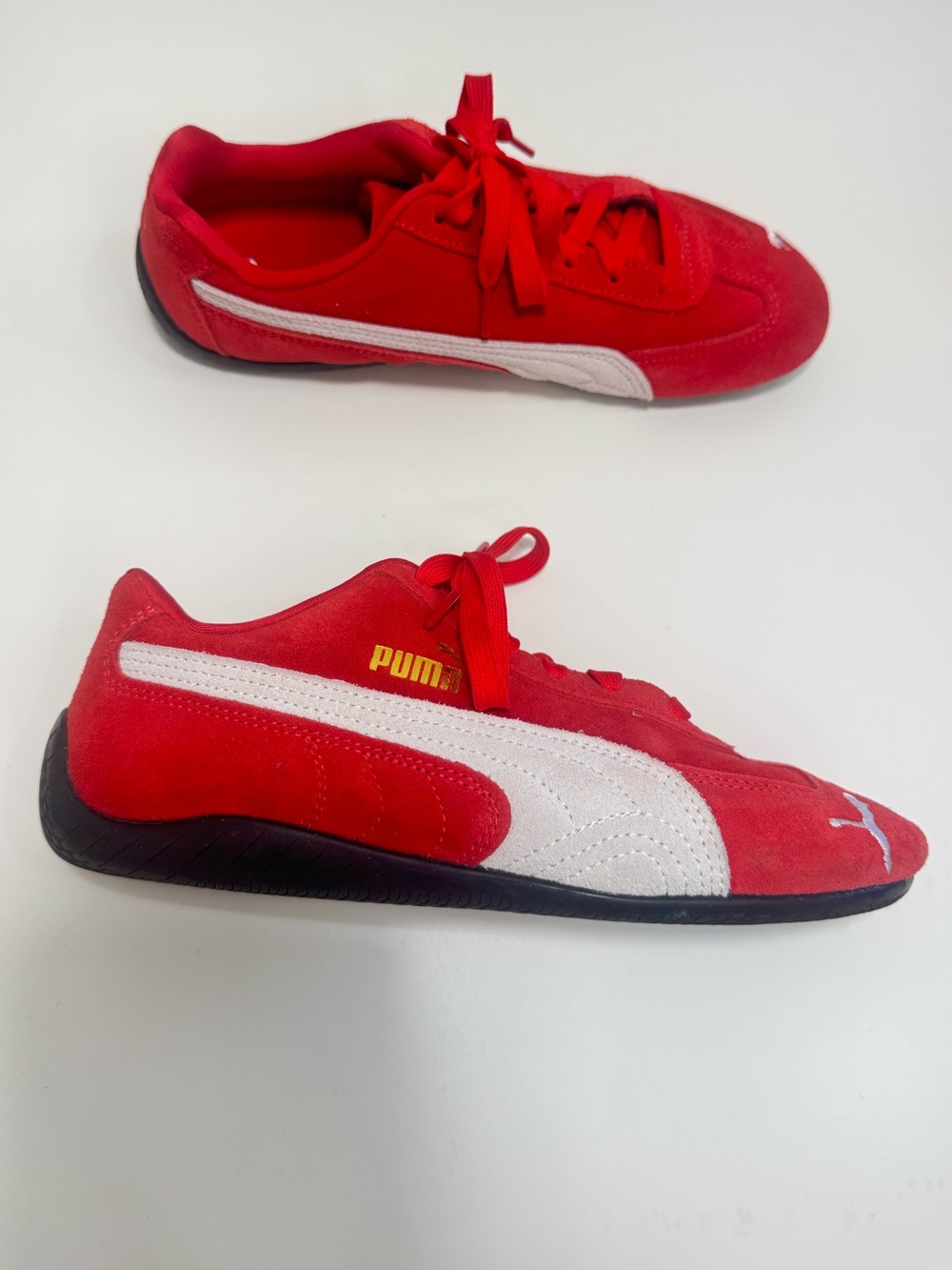 PUMA SPEEDCAT OG Red White Suede Leather Low Profile Racing Sneakers Women’s 8